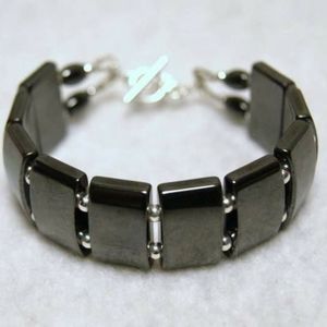 Handmade Unisex Hematite & Sterling Bracelet